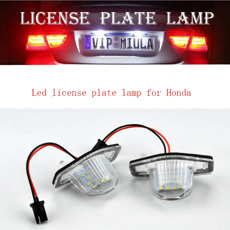 

2 Pcs LED License Plate Light Lamps FOR Honda CRV Fit Jazz Odyssey Insight