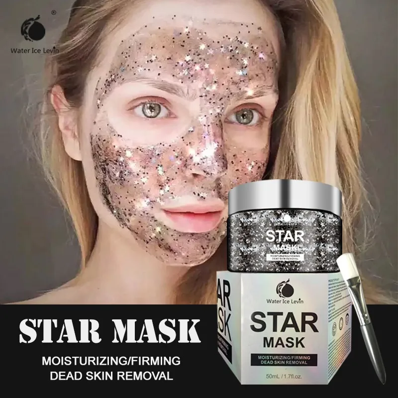 Star Glitter Gold Peel off Face Mask From Black Dots Blackhead Remover Korean Facial Face Masks