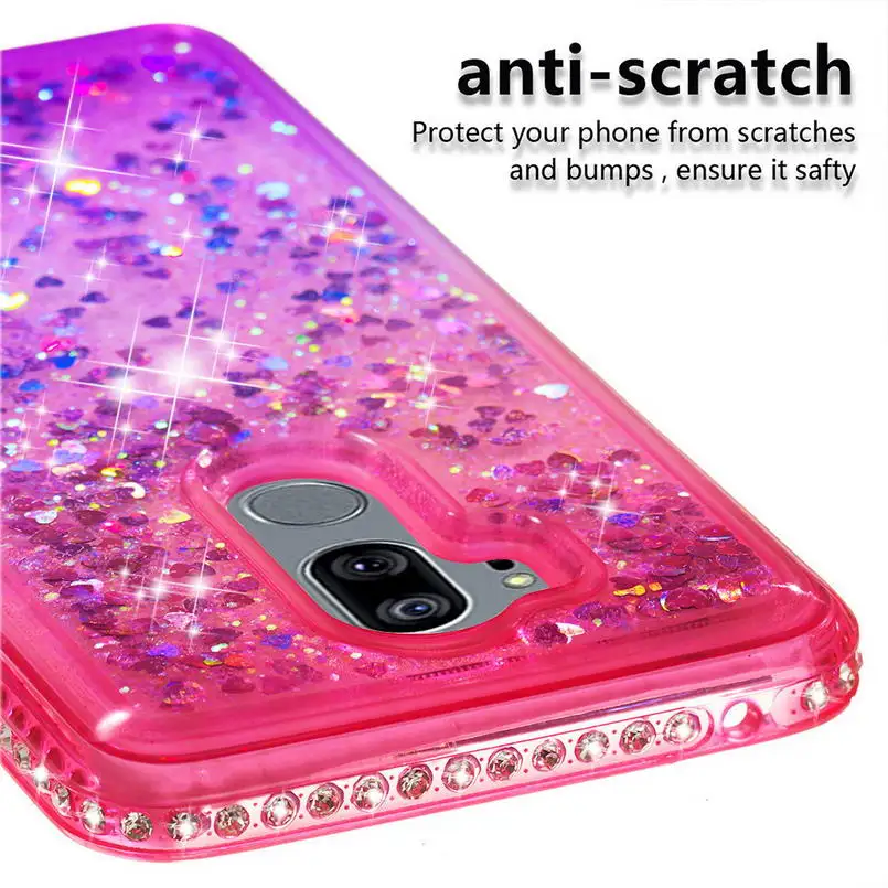 Quicksand Jewelled Phone Case for LG G7 ThinQ Dynamic Liquid Glitter Love Heart Capa for LG G7 ThinQ Case TPU+PC for LG G7 Cover 4