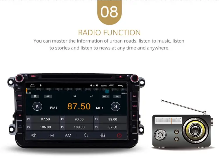 Excellent LJDA 2 Din Android 9.0 Car DVD player For Volkswagen Skoda Passat B6/B7/CC Polo Golf Sharan Caddy Bora Car GPS Radio Multimedia 10