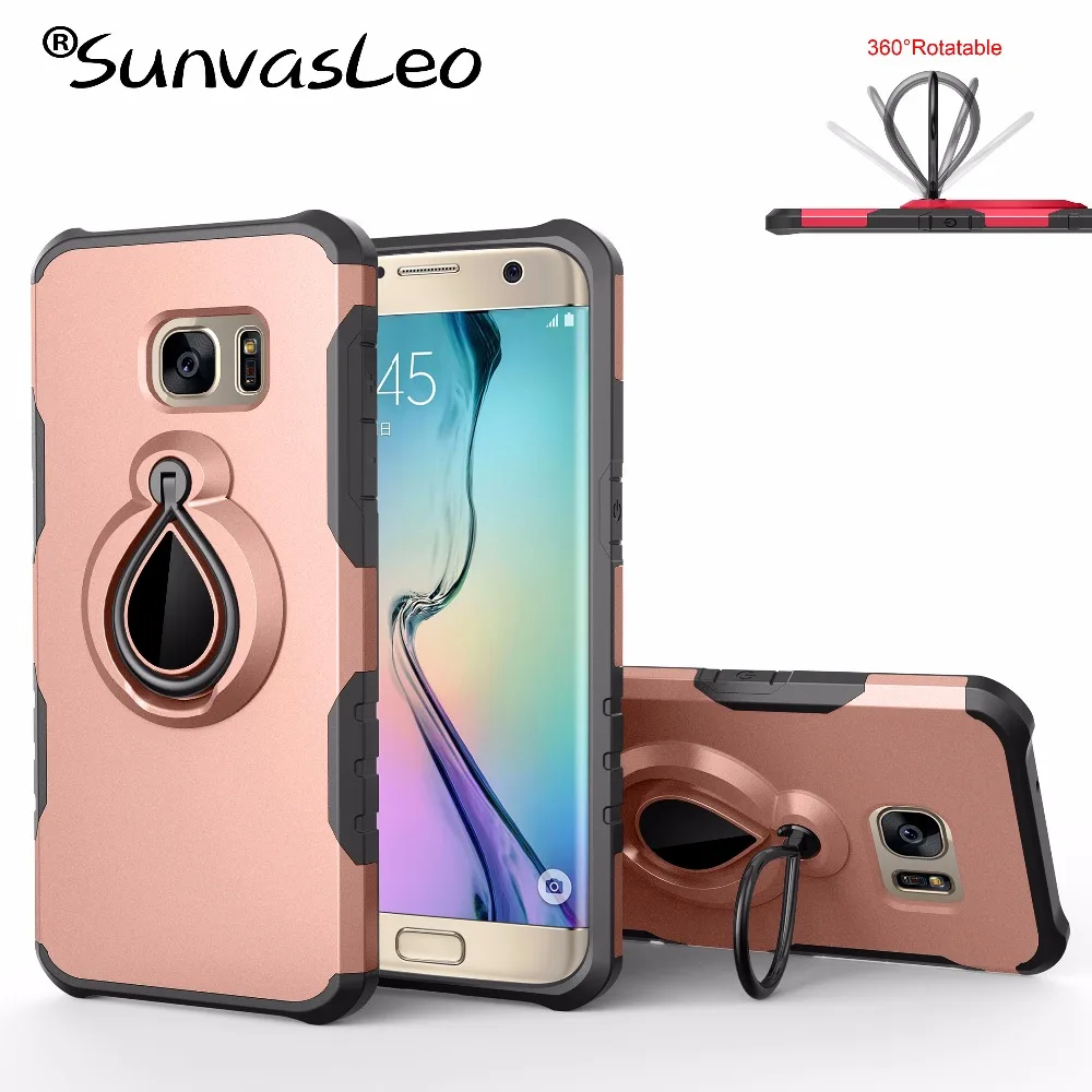 

For Samsung Galaxy S7 Luxury Raindrop Case Back Cover Shockproof Ring Holder Stander Heavy Protection Shell Fundas Coque Capa