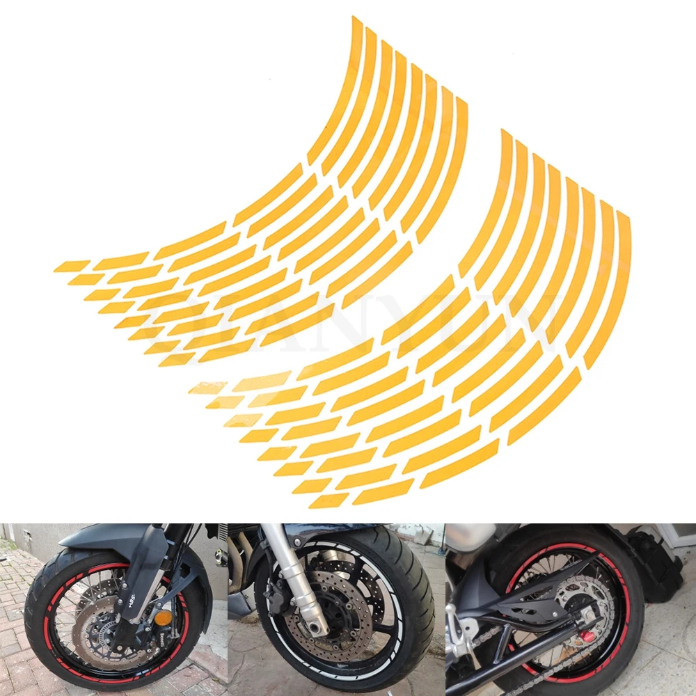 17-19 inch Universal motorcycle car tire sticker reflective rim tape decal For SUZUKI GSXR1300 GSX650F GSF650 BANDIT GSX1250 F 16 pcs 17 18 inch wheel sticker motorcycle reflective decals rim tape strip for suzuki bandit 650s gsf1200 1500 650 gsr 600 750