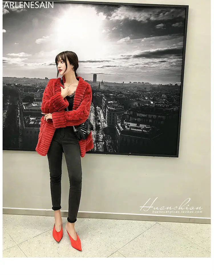 Arlenesain custom Twisted braided twist imported velvet mink fur women coat Haining