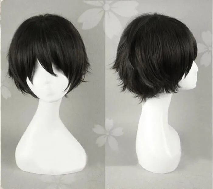 Кошмарным! Keiji Akaashi короткие черные волосы Аниме дневник будущего Yukiteru Amano термостойкий косплей костюм парик+ шапка парик
