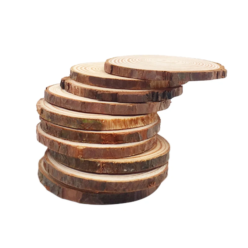 10pcs Wood Slices DIY Craft Decorations For Birthday Party Kids Table Number Cards Wedding Decoration Gift Tags unfinished wood