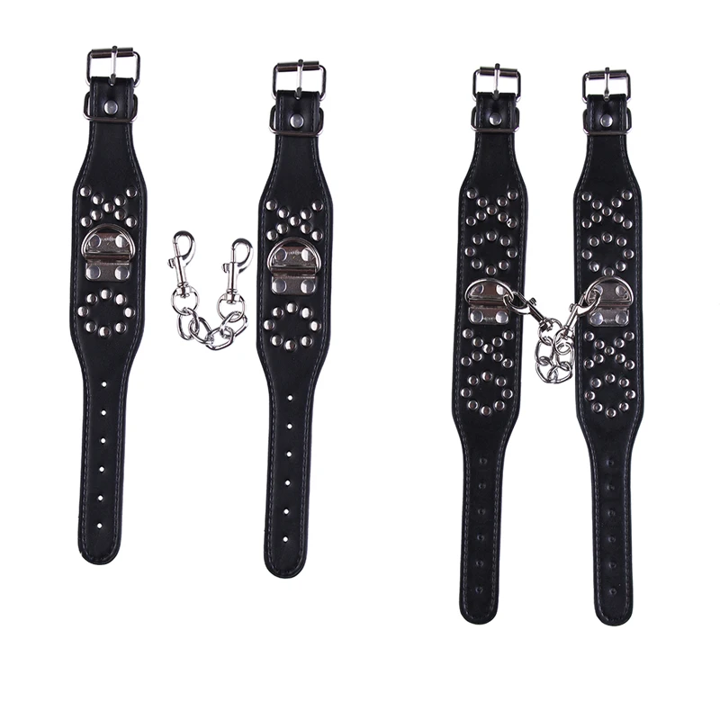 Sex Bondage Adult game handcuffs+ankle Sexy Adjustable Handcuffs PU Leather Restraints Toy Tools toys | Красота и здоровье
