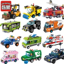 ENLIGHTEN City Girls Princess Truck Car Bus Building Blocks Sets Bricks Model Kids Classic Compatible Legoes Friends Toy Gift city girls princess outing bus car building blocks sets bricks model kids classic toys compatible legoings friends