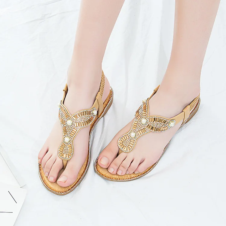 

NUASK Sandals Bohemia Style Wedges Shoes For Women Summer Sandals Elastic Band Beach Shoes Female Wedge Heel Gladiator Sandals