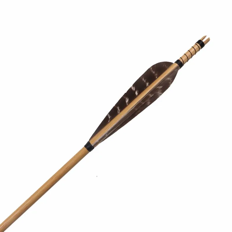 Tiro com Arco de Madeira Setas com Broadheads Real para Adulto Pena Tradicional Arco Recurvo Longbow Caça Tiro Esportes 12 Pçs Aço 4 Esporte e Lazer