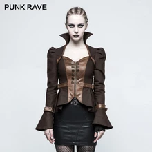 Панк РЕЙВ панк Рок Женская Повседневная баска с длинным рукавом Короткая куртка стимпанк готика женские короткие пальто Одежда для косплея
