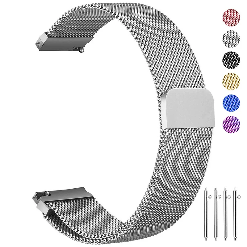 

20mm 22mm Milanese Loop For Samsung Gear S3 Frontier/Classic Gear S2 Watch Strap Galaxy Watch 46mm 42mm Stainless Steel Band