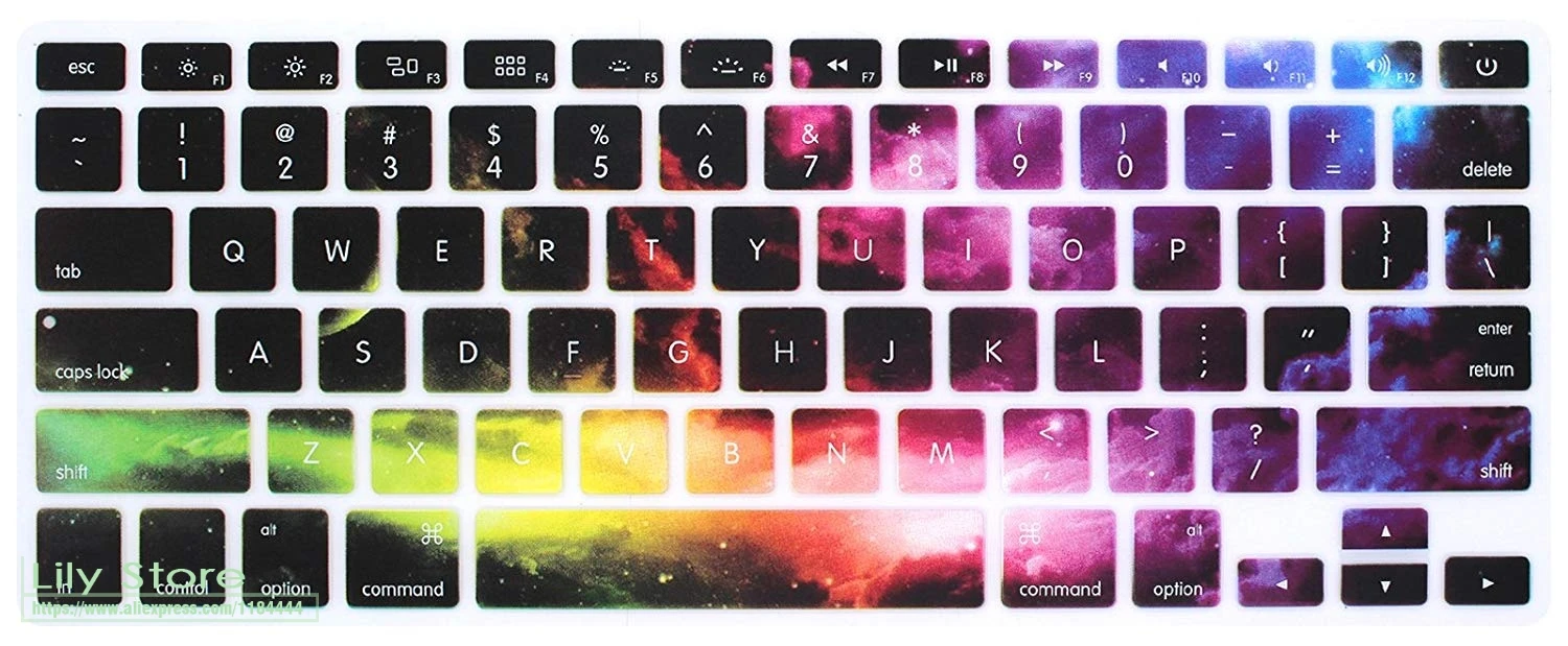 Цветной чехол для клавиатуры Nebula Galaxy Starry силиконовый MacBook Air 13 3 Pro 15 с или w/out