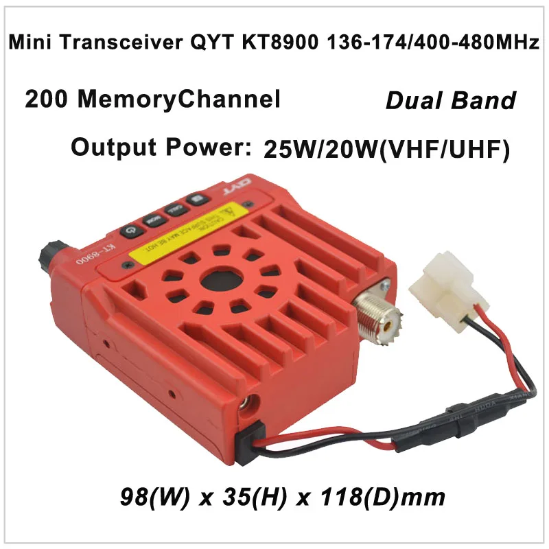 Мини приемопередатчик QYT KT8900 136 174/400 480 МГц двухдиапазонный мобильный трансивер