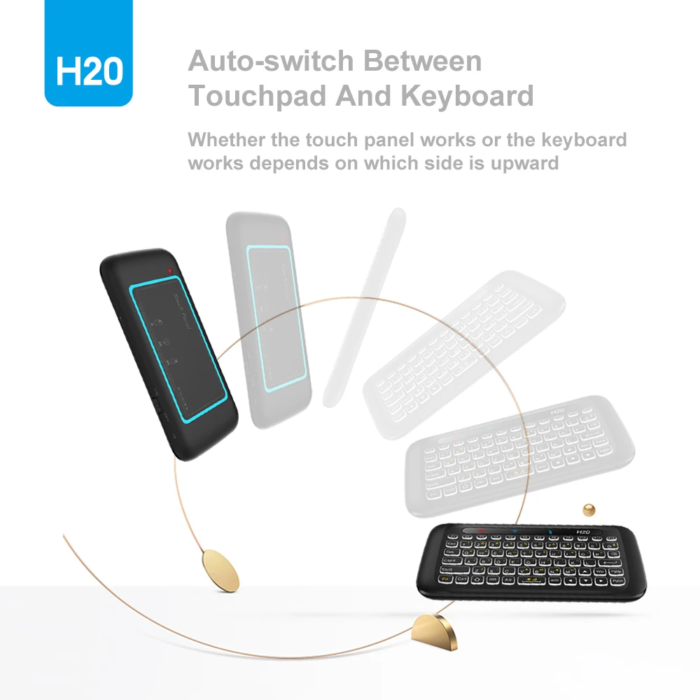 H20 подсветка 2 4G мини беспроводная сенсорная клавиатура Air Mouse с ИК функцией