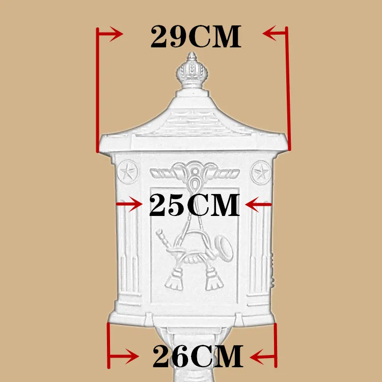 Вертикальный почтовый ящик алюминиевый сплав металла вертикально Post буквами поле загородный чугун сад открытый питания
