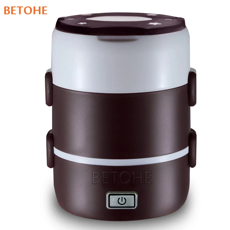 

BETOHE 3 Layers Electrical heating box potable picnic lunch cabinet keep wram food container mini cooker for school office home