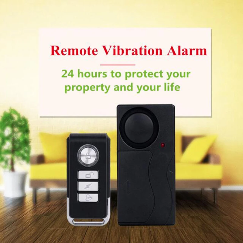 

Home Security Wireless Remote Control Vibration Motorcycle Bike Door Window Detector Burglar Alarm Smart Home Security