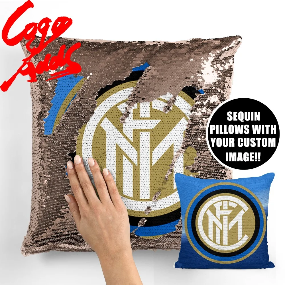 

Inter Milan pillow covers decorative pillow cover 40*40 sequin magic pillow