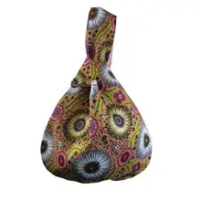 Оригинальная маленькая сумочка-браслет ручной работы с цветочным рисунком, Женская винтажная сумка для покупок в японском стиле, сумка на запястье для девочек-подростков, Bolsas