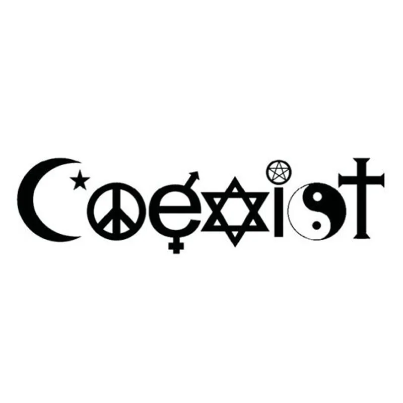 

HotMeiNi Car Sticker Jdm styling Window Bumper Decal Vinyl Truck Fridge Waterproof COEXIST Decal 16*4cm