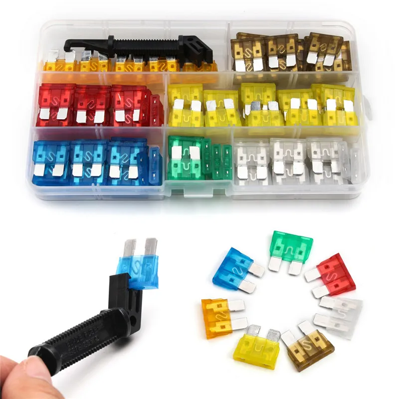 121PCS Auto Fuse Blade Holder Standard Automotive Medium 5-30 AMP Car Motorcycle 7 Types Fuse with Black Fuse Key Kit 121PCS Auto Fuse Blade Holder Standard Automotive Medium 5-30 AMP Car Motorcycle 7 Types Fuse with Black Fuse Key Kit