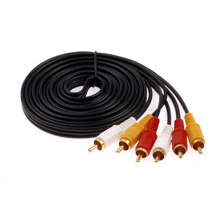 AV Audio Video Cable 1.5M/5ft 3M 5M 10M 15M 3RCA Male Male for DVD HDTV