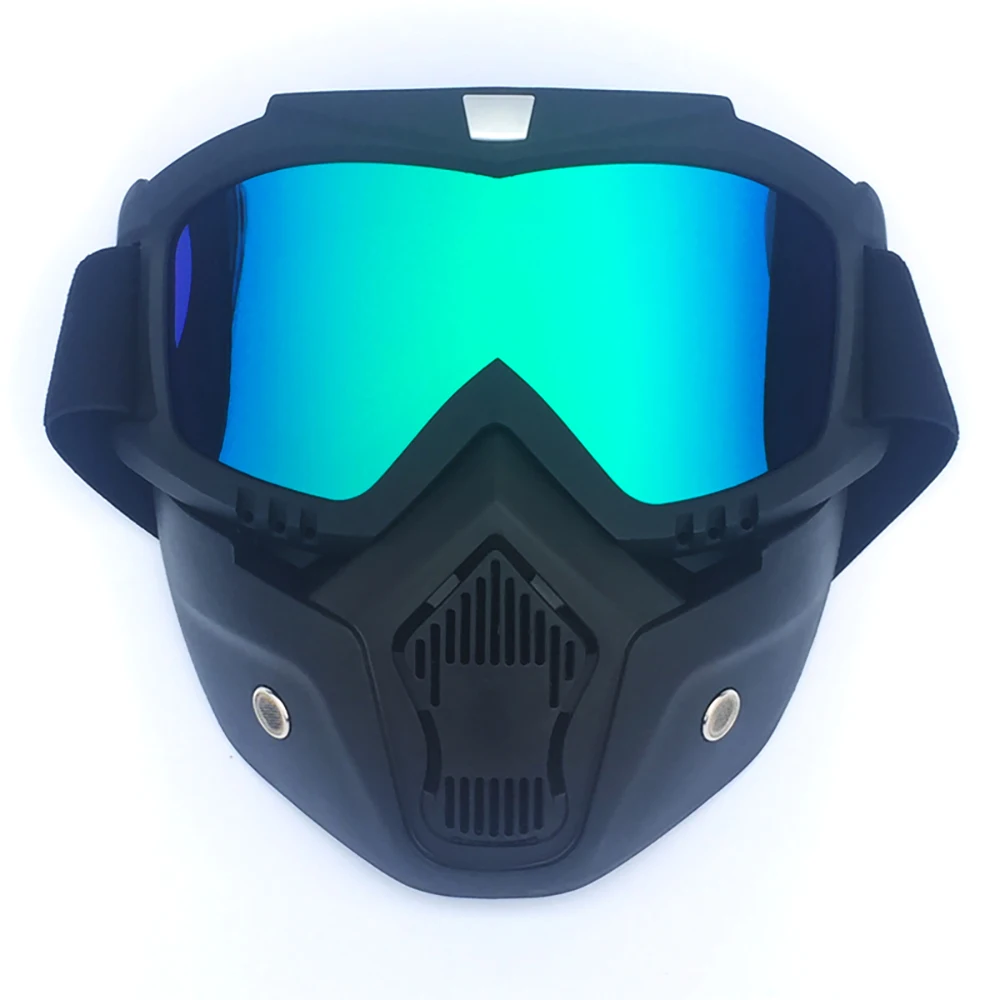 

Cycling Face Mask Detachable Goggles Motorcycle Anti-pollution Anti-UV Dust-proof Half Helmet Snowboard Masks Activated Carbon