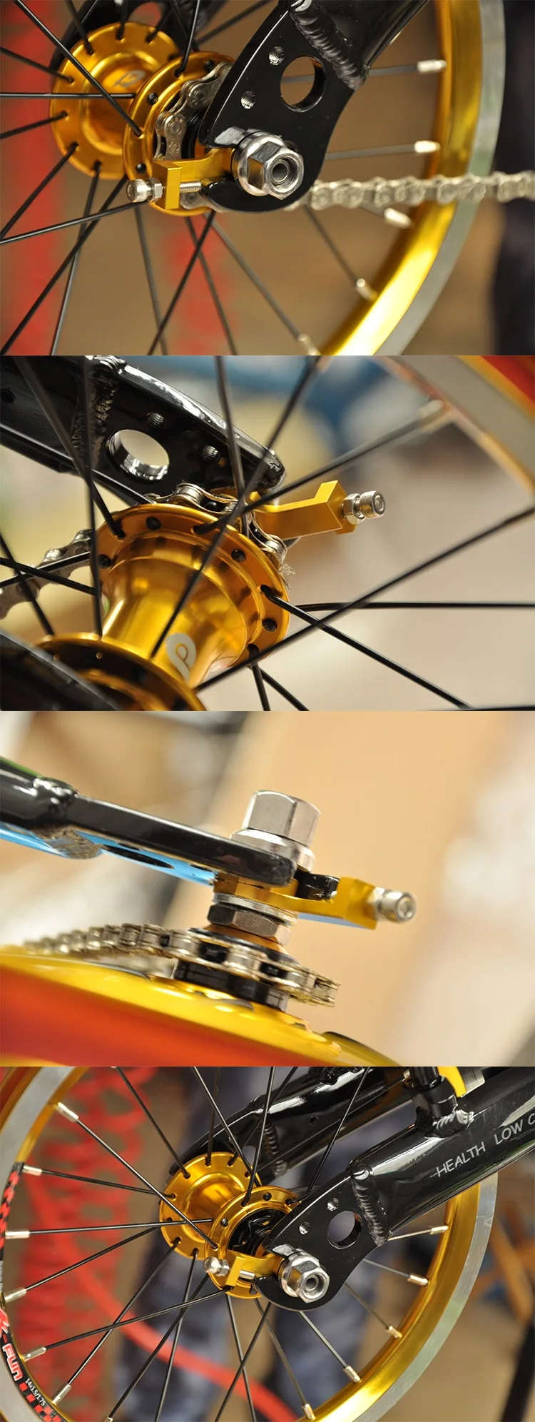 Flash Deal Bicycle Chian Tensioner Adapter Single Speed Folding Bike Guide Chain Device Aluminum Alloy Silver / Black 4