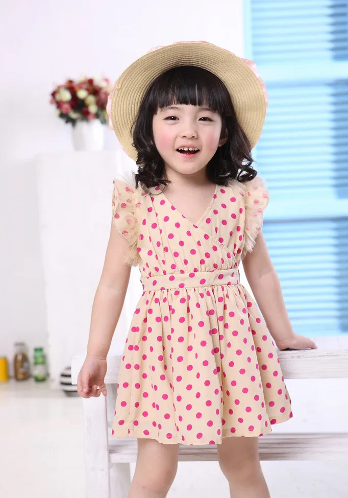 Anlencool 2018 High quality children dress dot chiffon new Kids Korean models baby dress baby girl clothing free shipping 15
