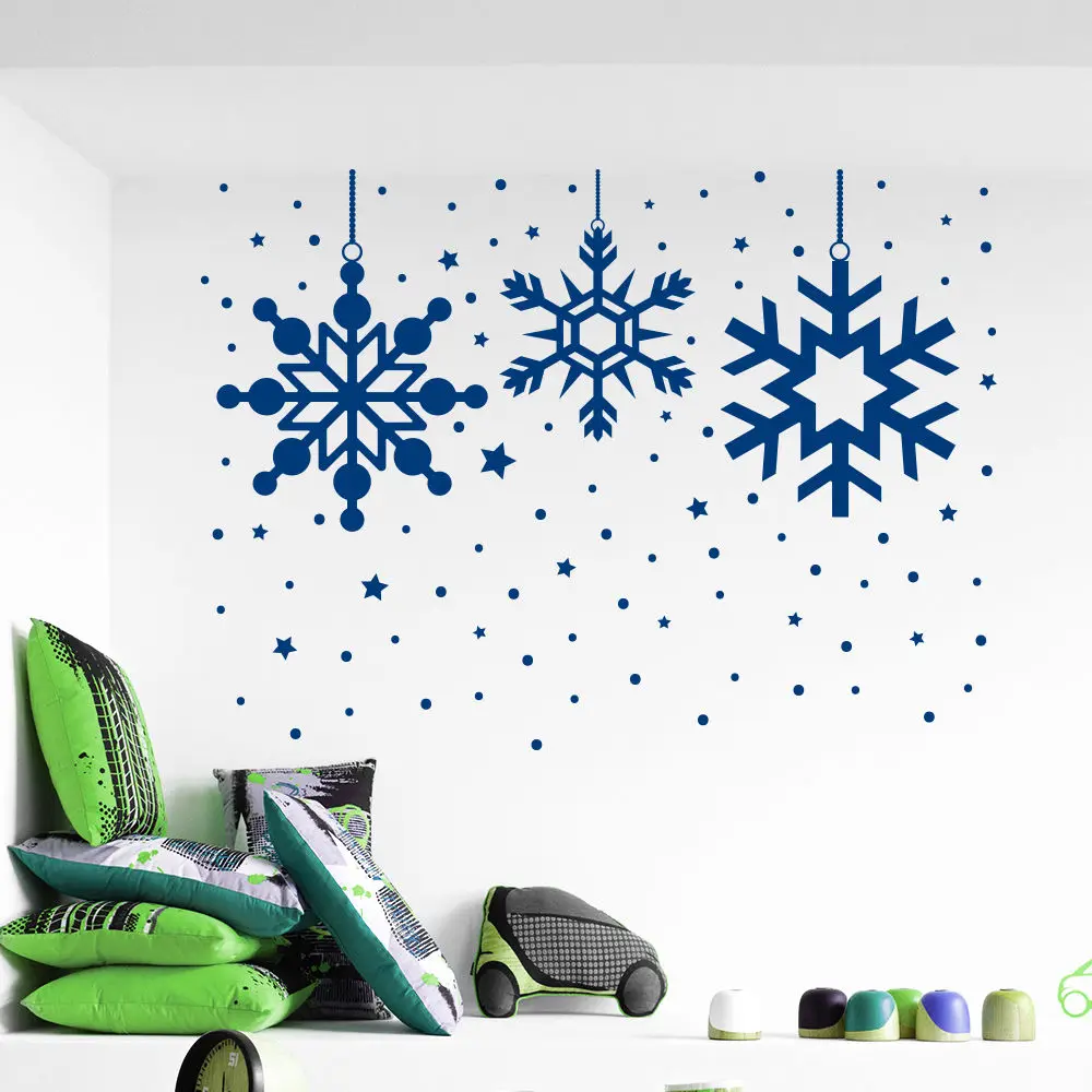 Removable Christmas Holiday Snowflake Wall Sticker Home Christmas Decor