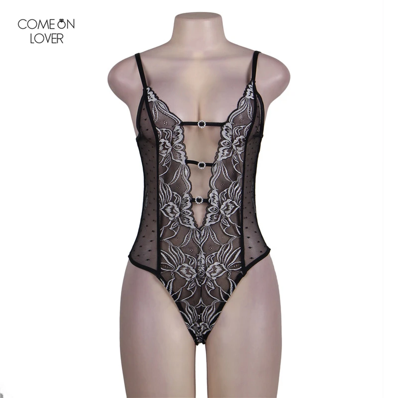 Comeonlover Холтер Плюс Размеры Тедди с кружева вышивка тела Feminino Verao дамы комбинезоны