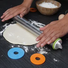 Скалки регулируемые из нержавеющей стали с 4 регулируемыми кольцами для выпечки DIY тесто для пиццы пирог выпечка Паста Печенье экологически чистые