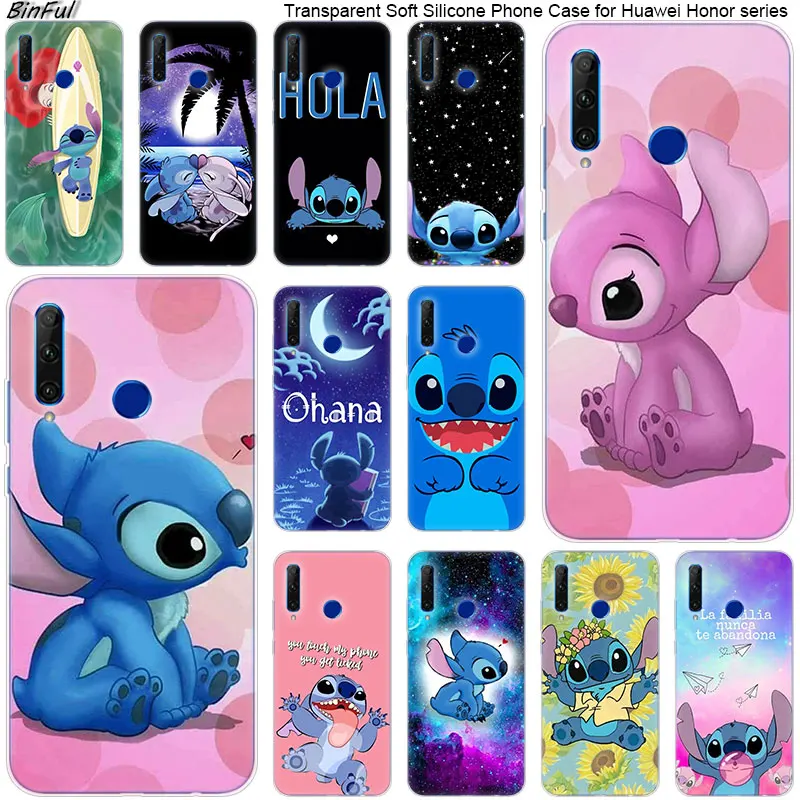 

Hot cute cartoon stitch Soft Silicone Phone Case for Huawei Honor 20 20i 10 9 8 Lite 8X 8C 8A 8S 7S 7A Pro View 20 Fashion Cover