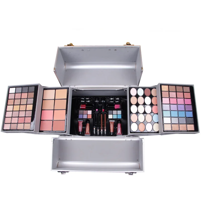 MISS ROSES shimmer matte eyeshadow palette makeup suit cosmetic bag Professional makeup box with brush lipgloss lipstick blusher