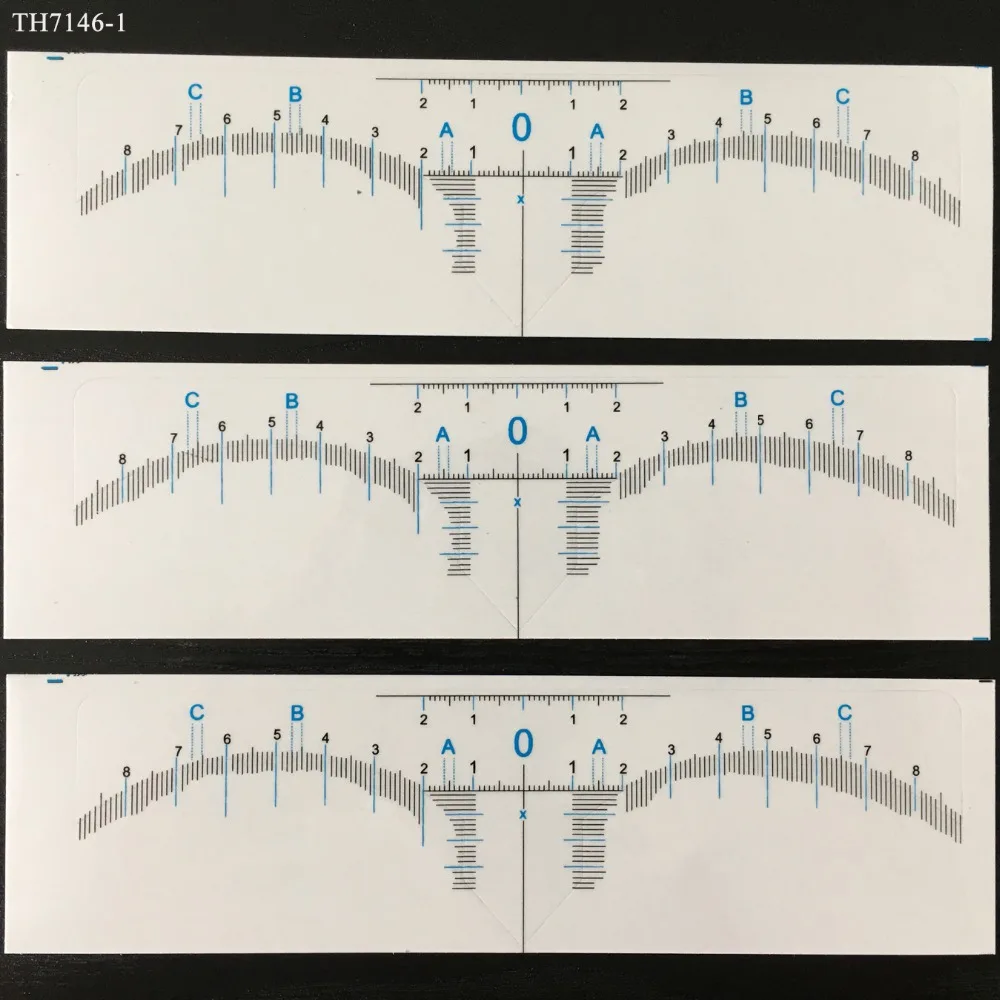 100 шт., аксессуары для тату, одноразовые 3D линейки для бровей, стикер, измерение, формовочный трафарет, Перманентный макияж, микроблейдинг, принадлежности