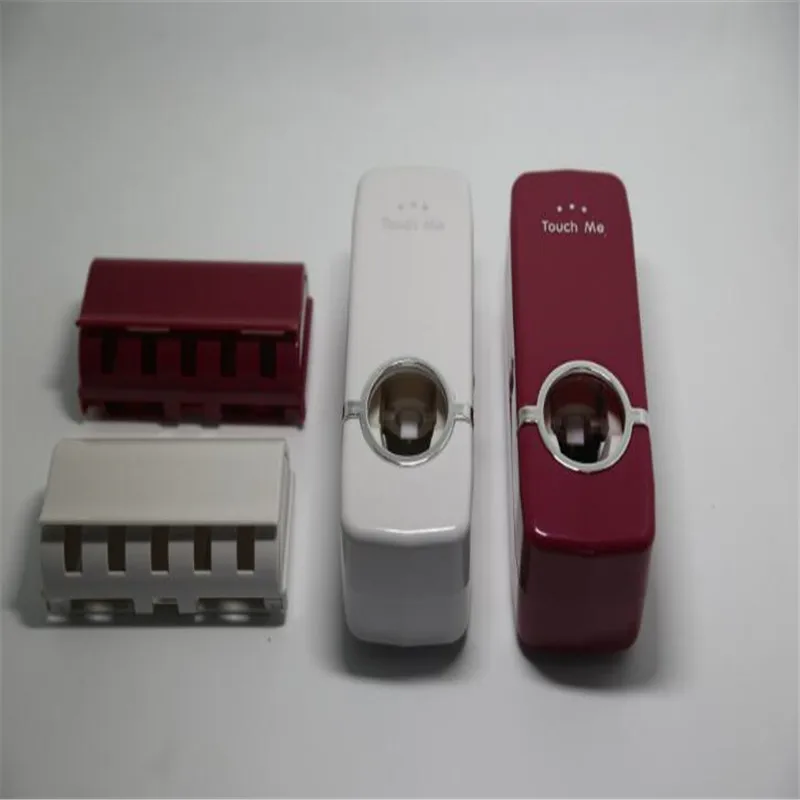 FEIGO Home Automatic Toothpaste Dispenser Toothbrush Holder Bathroom products Wall Mount Rack Bath set Toothpaste Squeezers F132