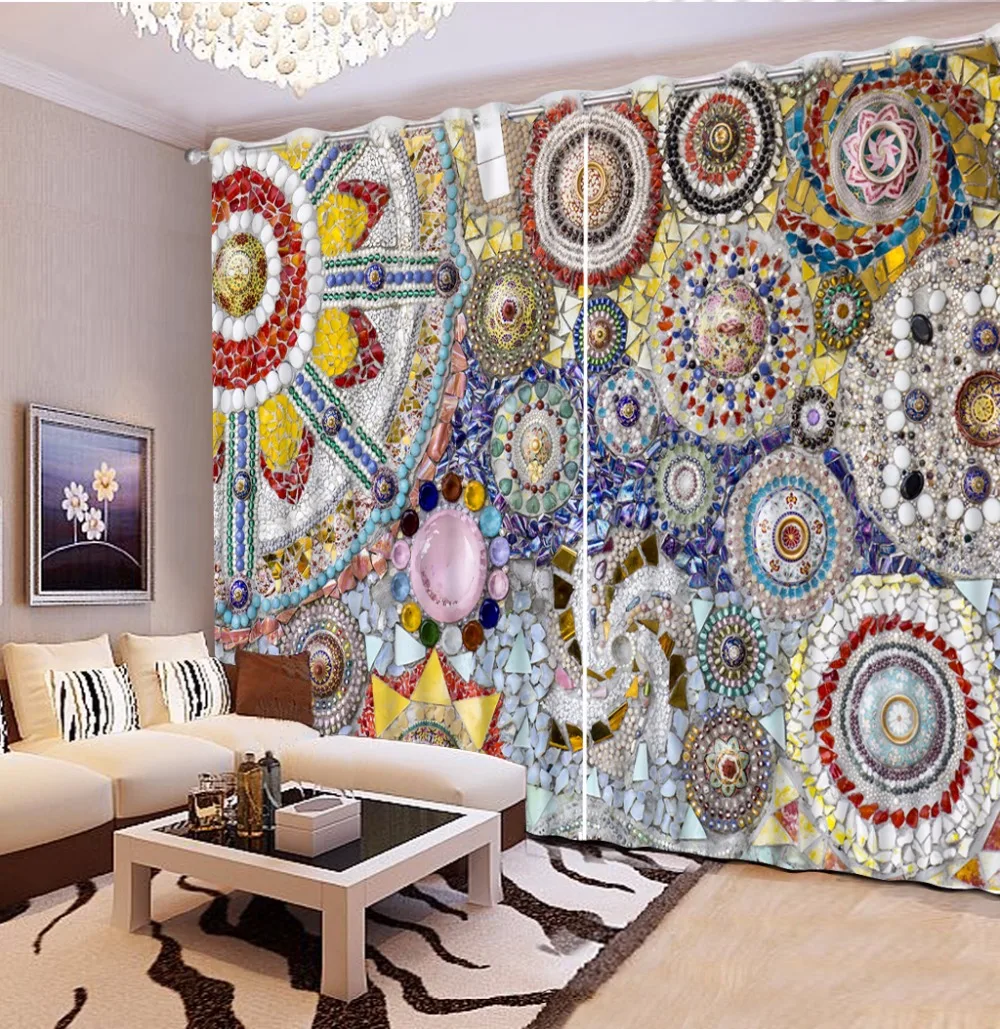 

customize 3d curtains for living room European pattern short curtains for kitchen window 3d photo curtains