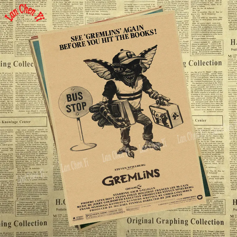 Gremlins Фэнтези фильм ужасов крафт бумага Плакат кафе высокое качество печати рисунок ядро декоративная живопись