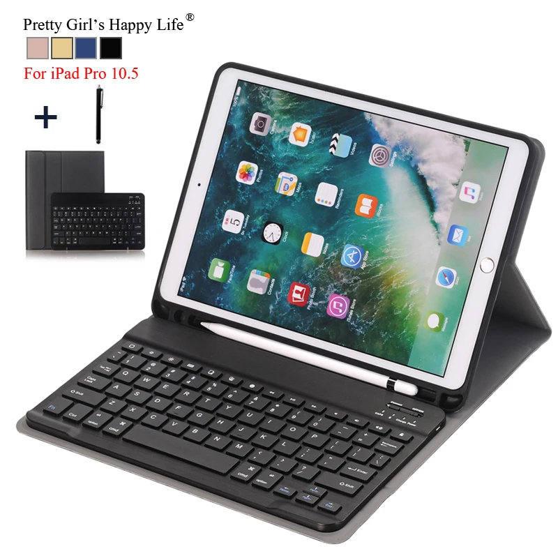Кожаный чехол для iPad Pro 10 5 A1701 A1709 со съемной клавиатурой WiFi Bluetooth|Чехлы планшетов и
