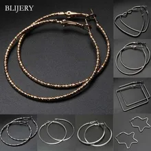 BLIJERY модные геометрические формы серьги-кольца для женщин стимпанк ювелирные изделия винтажные массивные серьги-кольца Femme Brincos