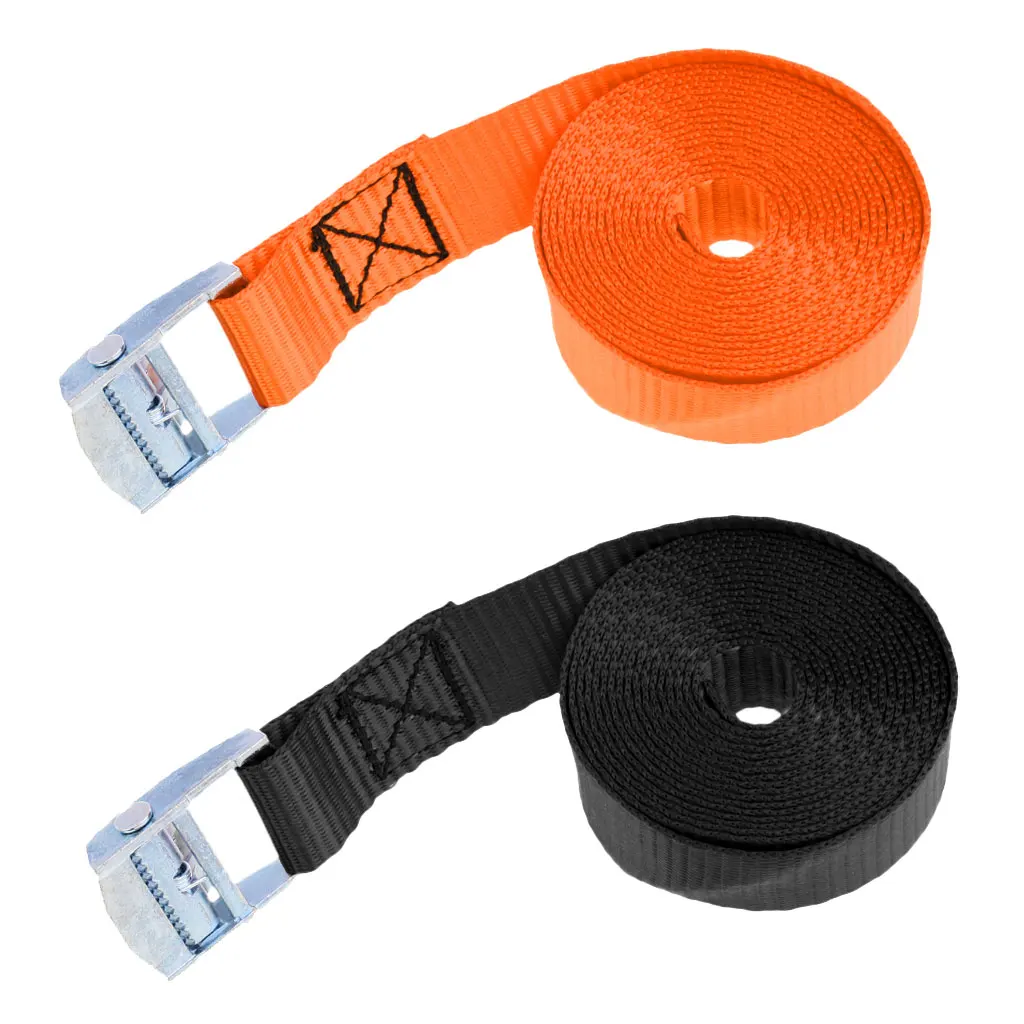 MagiDeal 2Pcs 25mm x 2.5m Tie Down Strap Lashing Strap Cargo Roof Rack Tie-down Strap with Metal Cam Buckle for Kayak Canoe 