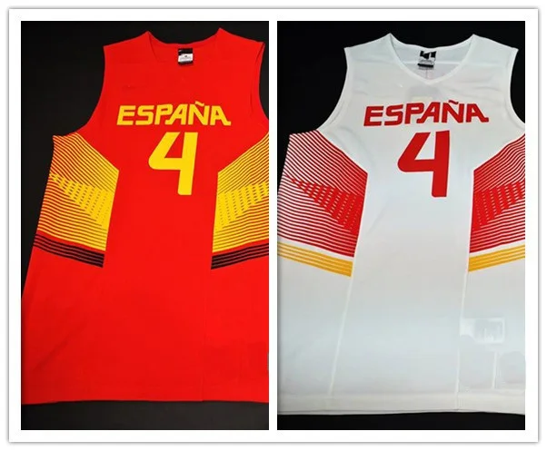 2014 Team Spain Basketball Jersey #4 Pau Gasol Espana Basketball