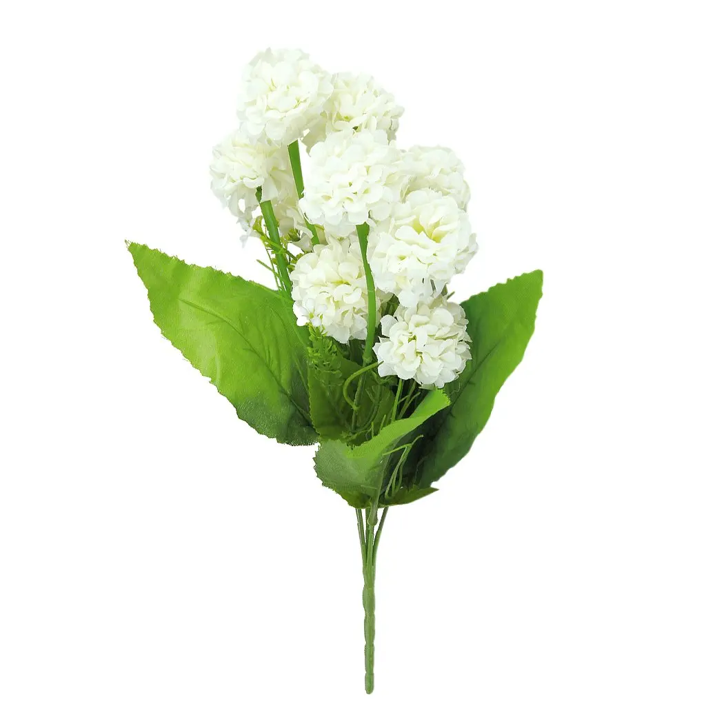 

ALIM 1 x Artificial Simulation Hydrangea Flower Plant with 9 Flower Balls for Bouquet/Decoration White