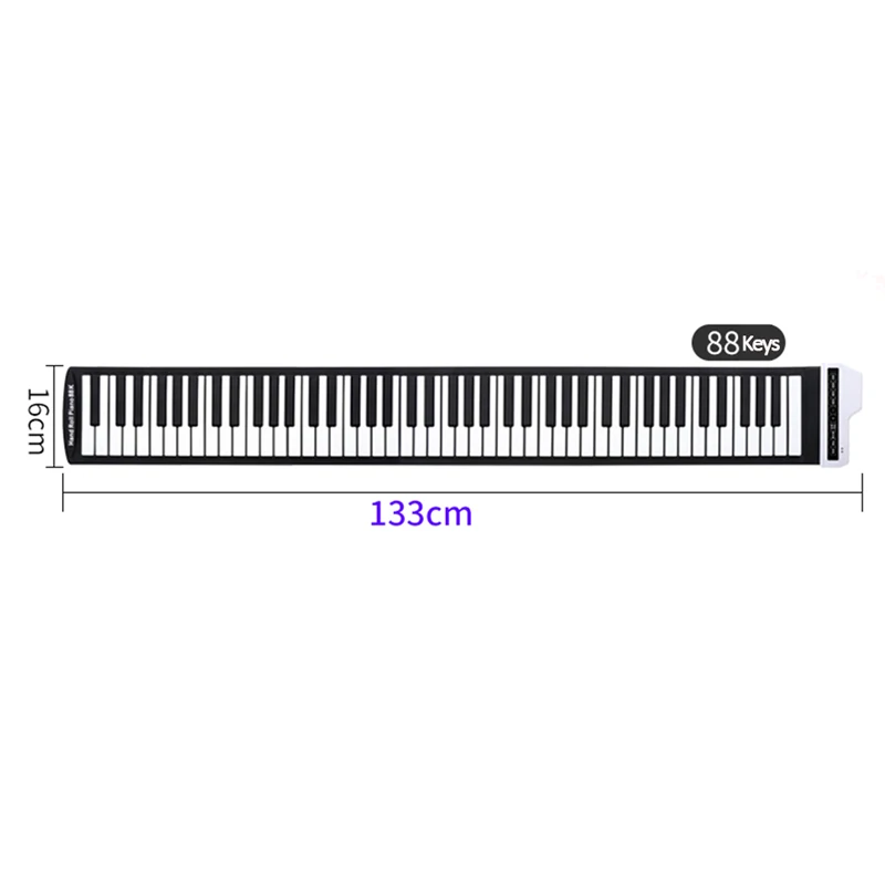 

HiFing 88 Key Flexible Portable MIDI Keyboard Roll Up Piano Foldable Silicon Electronic Piano Keyboard for Beginner Rechargeable