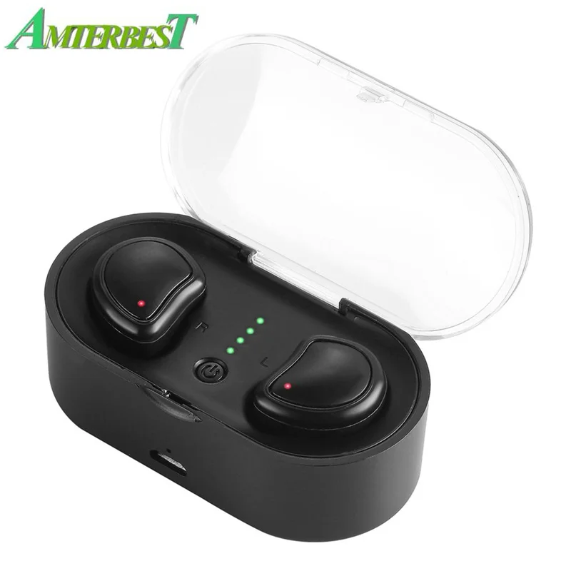 Мини наушники AMTERBEST с поддержкой Bluetooth 4 1 и зарядным футляром|Наушники гарнитуры| |