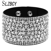 Богемные широкие бархатные полный браслет со стразами браслет для мужчин и женщин заклепки обёрточная бумага браслеты homme модное украшение на запястье аксессуары