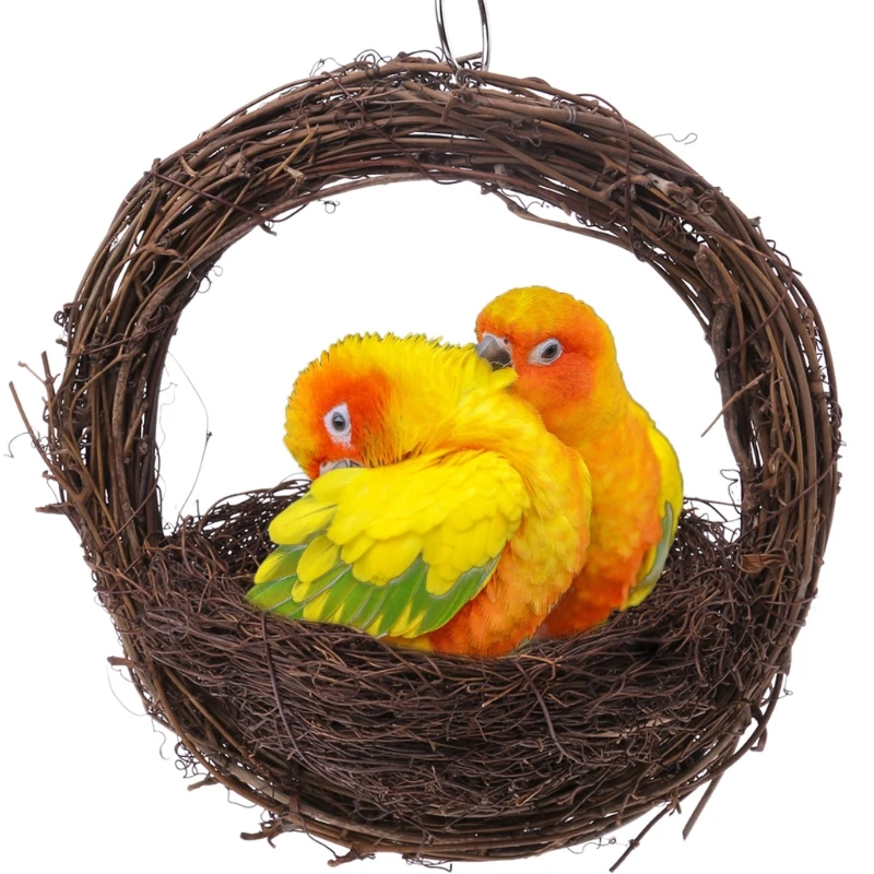2pcs Bird Nest Hanging Handmade Durable Bird Parrot Breeding Nest Egg Cage 
