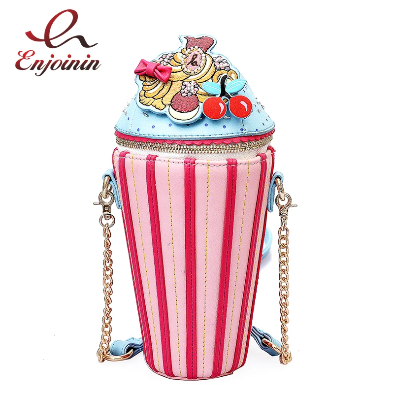 Cute Embroidered Applique Fashion Striped Ice Cream Design Ladies Shoulder Bag Handbag Crossbody Mini Messenger Bag Pouch Flap Cute Embroidered Applique Fashion Striped Ice Cream Design Ladies Shoulder Bag Handbag Crossbody Mini Messenger Bag Pouch Flap