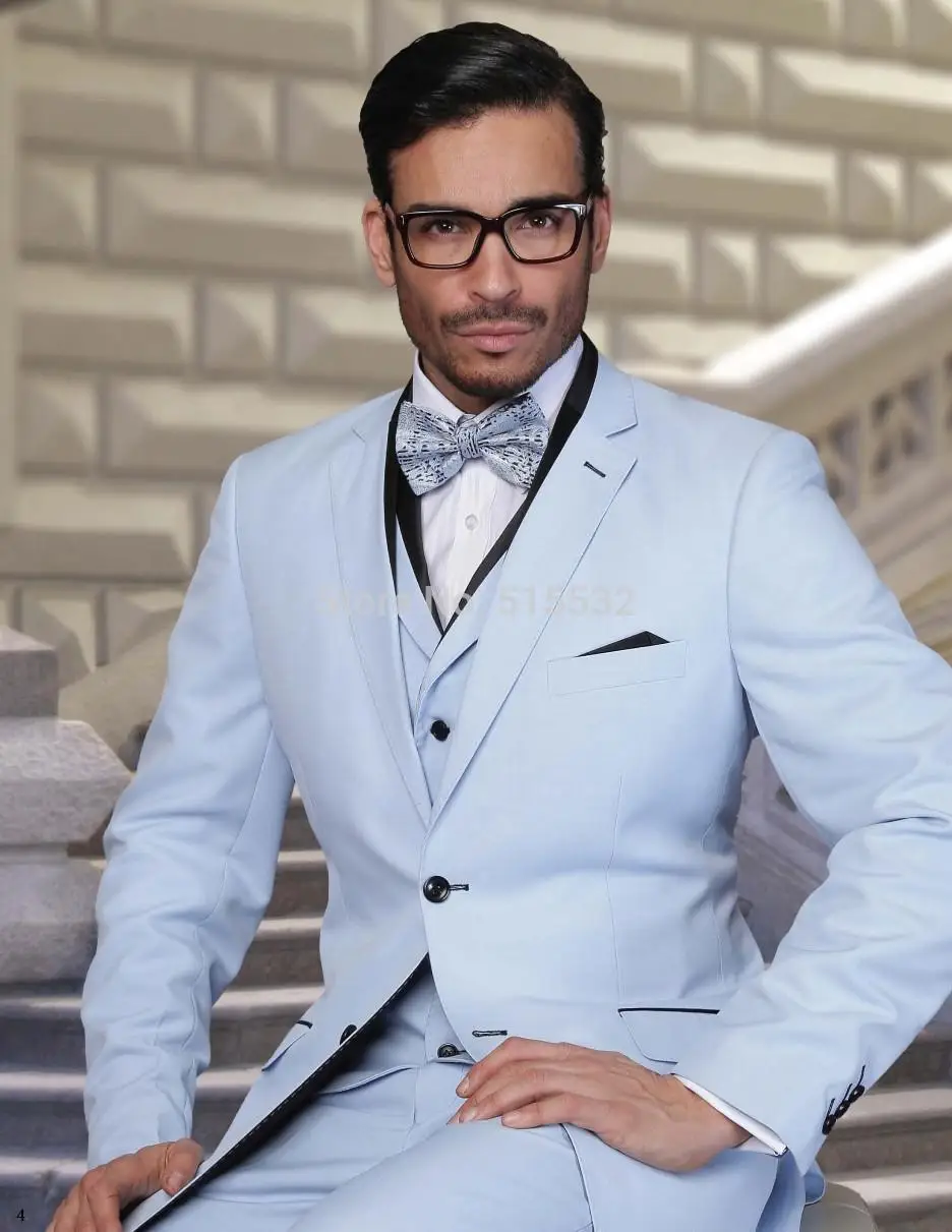 Mens pale blue suit The Light Blue Suit. With the majority of men still purchasing suits in standard shades of navy or grey, a subtle check is all you need to mark yourself out as a confident, stylish gent who is.