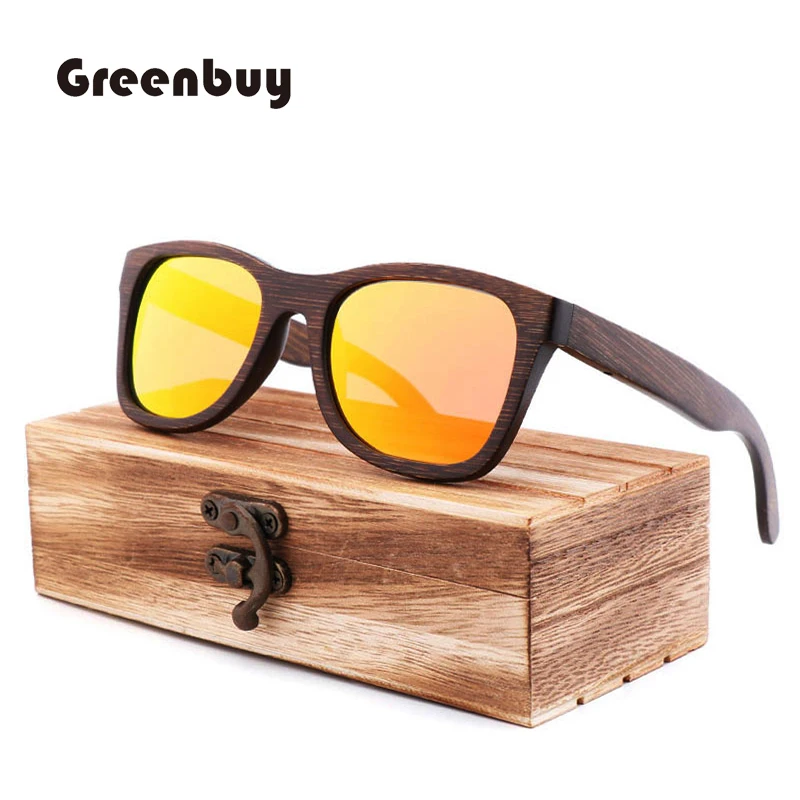 

Brown Bamboo Sunglasses Handmade Retro Polarized Sunglasses for Women Men UV 400 Eyewear Anti-reflective Travel Outdoor Glasses